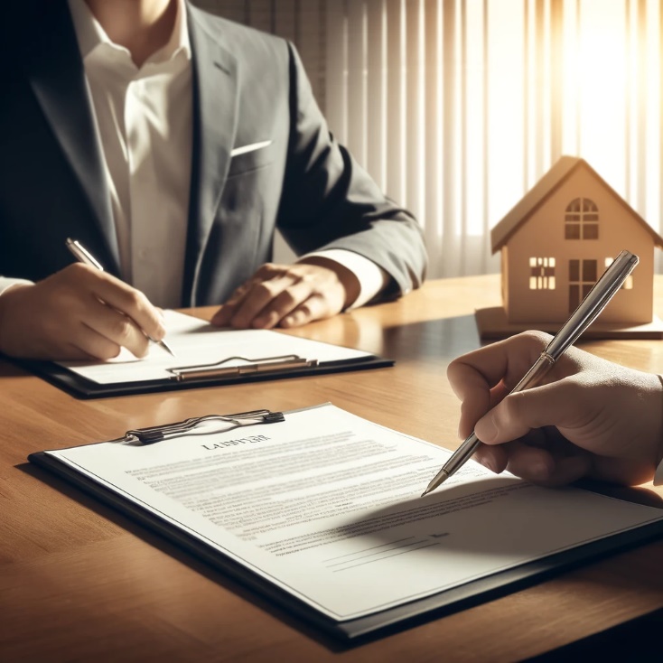 Signing a mortgage contract